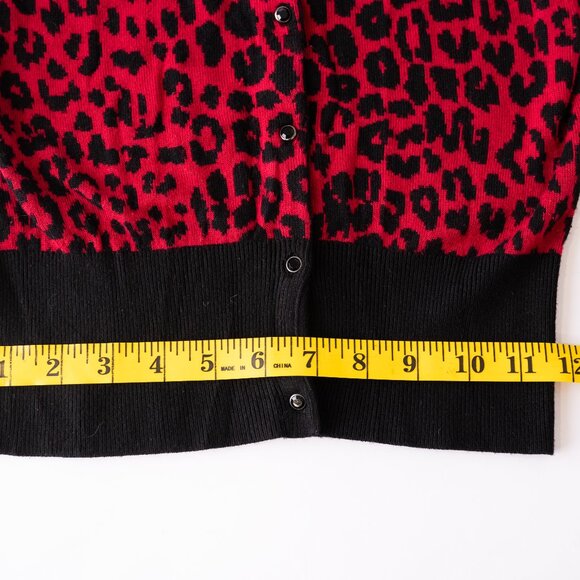 Express Design Studio  Red Leopard print cardigan - Picture 4 of 8